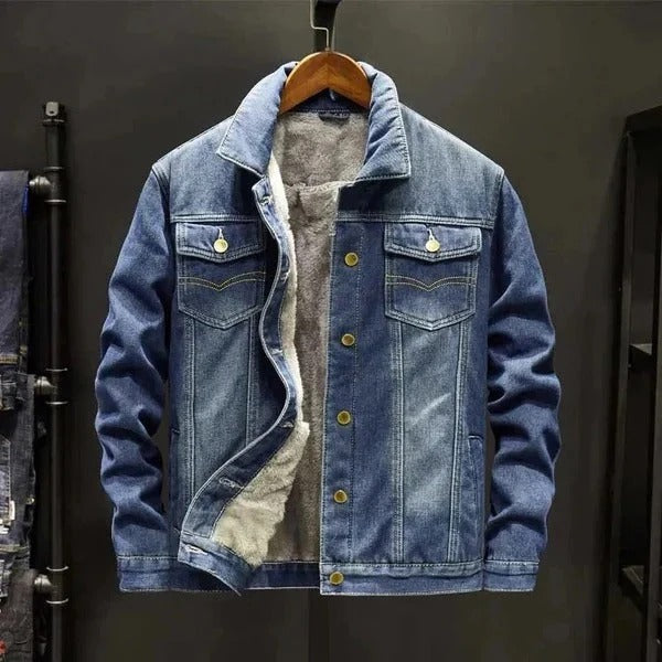 Premium Light Blue Sherpa-Lined Denim Jacket