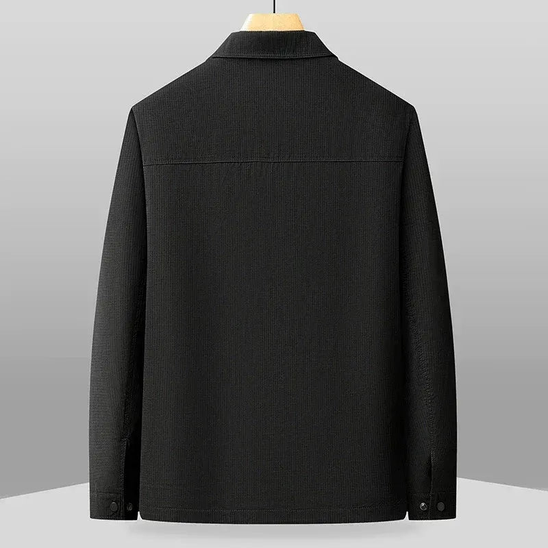 Premium Black Utility Overshirt Jacket