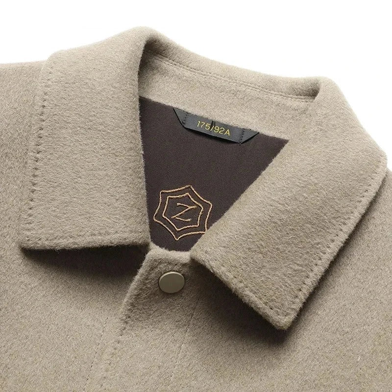 Premium Beige Wool-Style Button Jacket