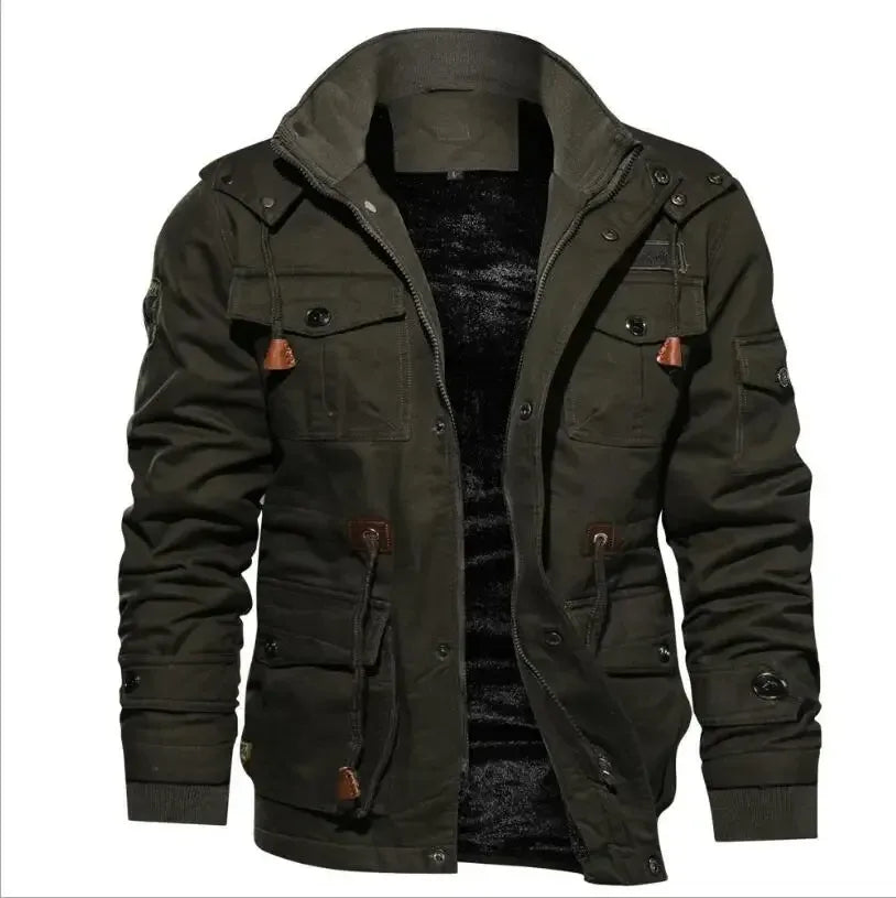 Premium Black Multi-Pocket Winter Jacket