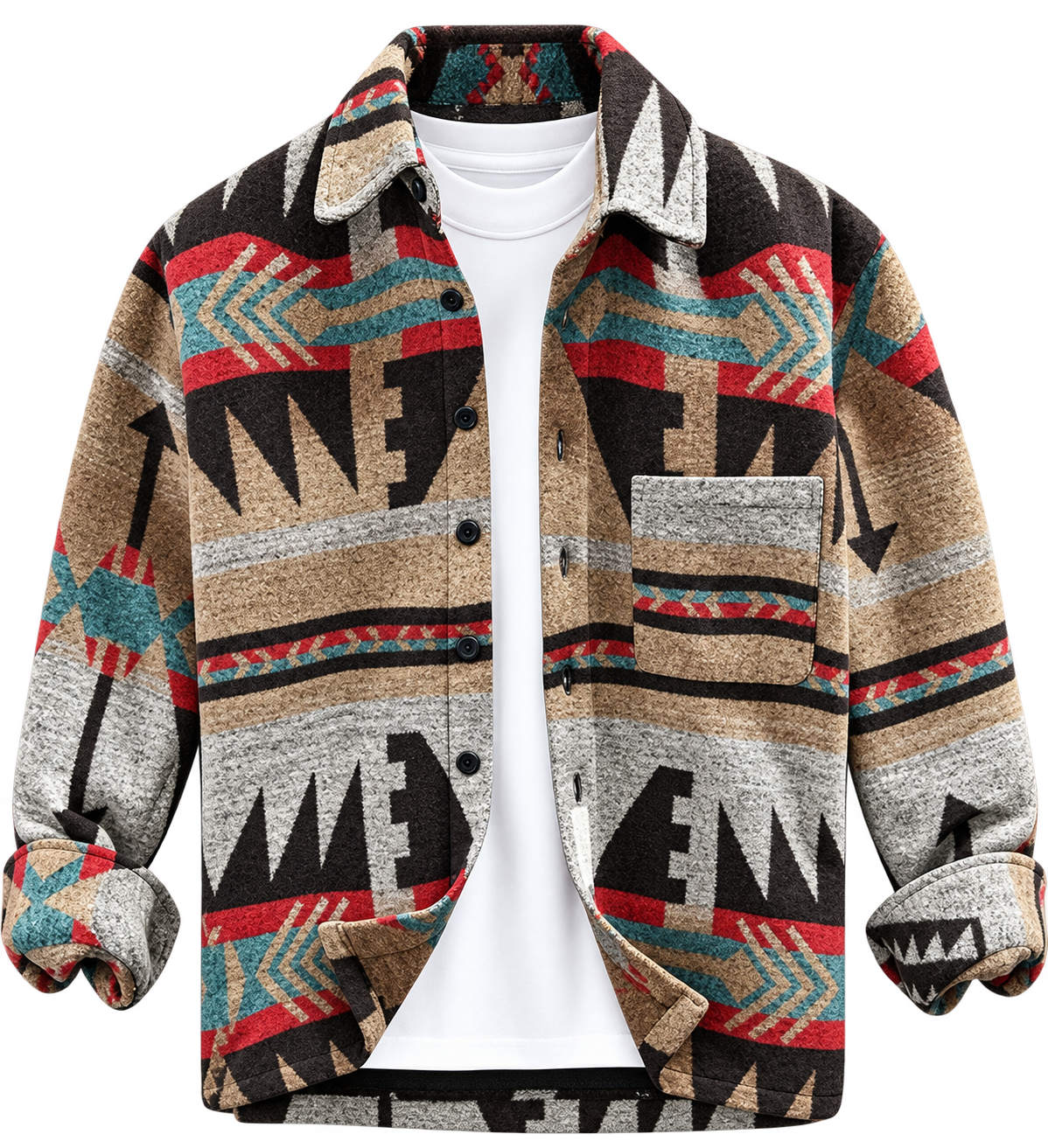 Premium Aztec Pattern Wool-Style Jacket