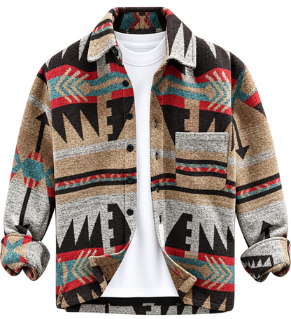 Premium Aztec Pattern Wool-Style Jacket