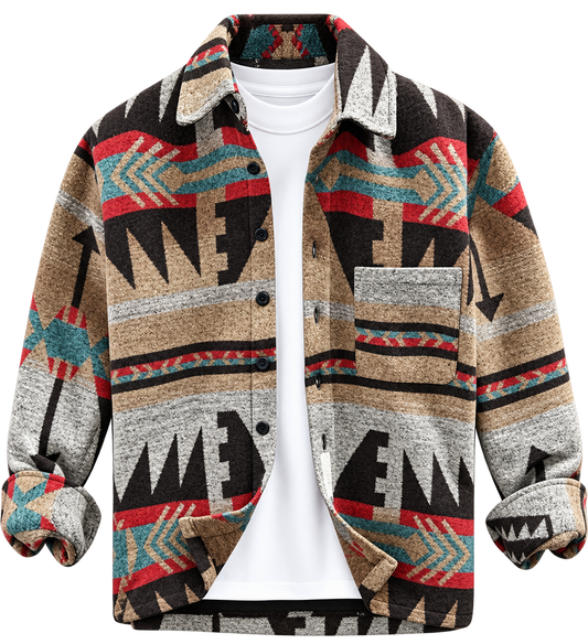 Premium Aztec Pattern Wool-Style Jacket