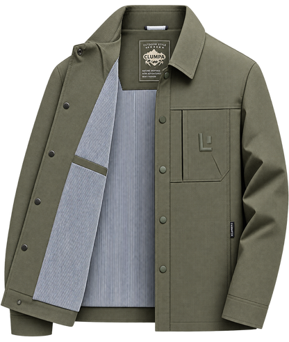 Premium Black Utility Overshirt Jacket