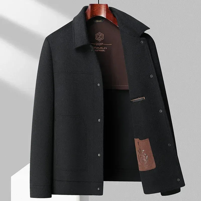 Premium Beige Wool-Style Button Jacket