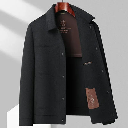 Premium Beige Wool-Style Button Jacket