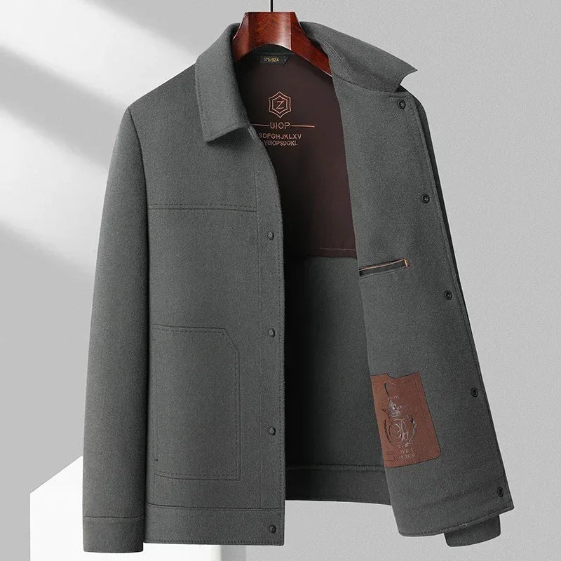 Premium Beige Wool-Style Button Jacket