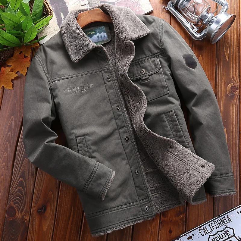 Premium Black Sherpa-Lined Utility Jacket