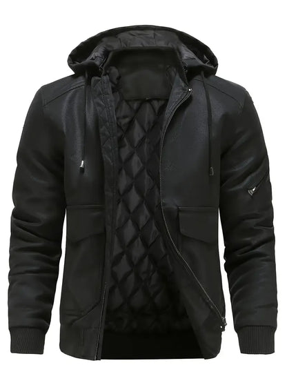 Premium Brown Hooded Leather-Style Jacket