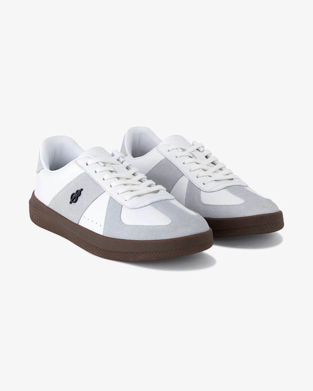 Shozy Premium White & Grey Casual Sneakers for Men | Premium Leather & Suede-Look Lace-Up Lightweight Walking Shoes | Soft Cushioned Comfort | Anti-Slip Gum Rubber Sole