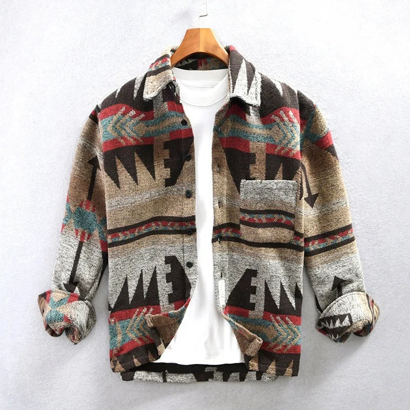 Premium Aztec Pattern Wool-Style Jacket