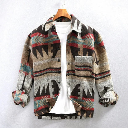 Premium Aztec Pattern Wool-Style Jacket