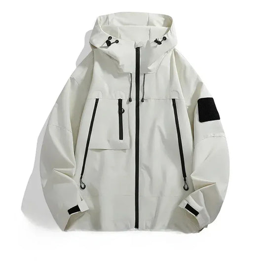 Premium White Hooded Outdoor Jacket 📝 Product Description