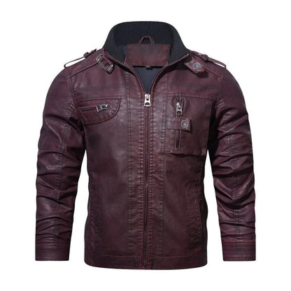 Premium Black Leather-Style Biker Jacket