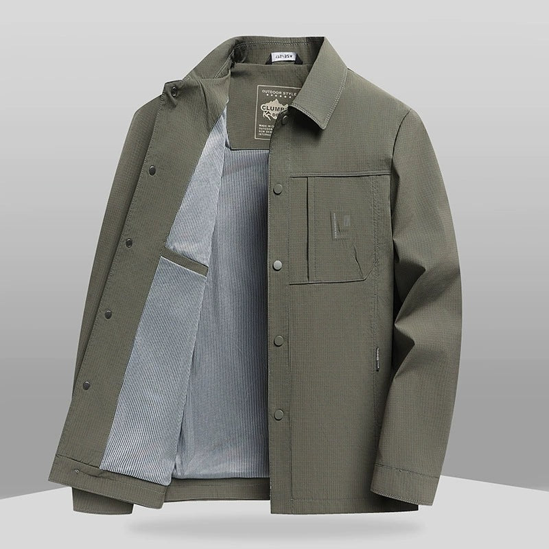 Premium Black Utility Overshirt Jacket