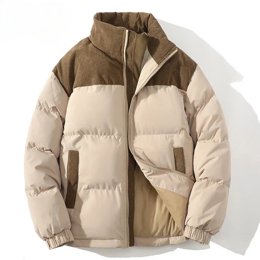 Premium Beige & Brown Puffer Jacket
