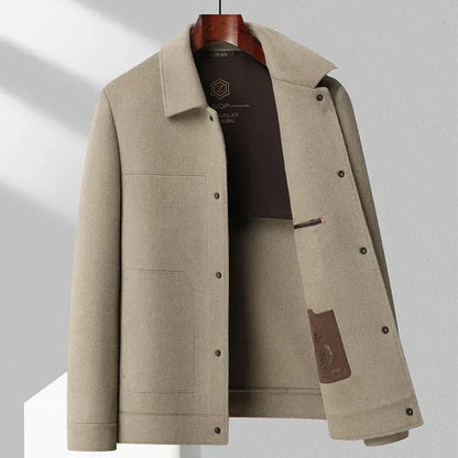 Premium Beige Wool-Style Button Jacket