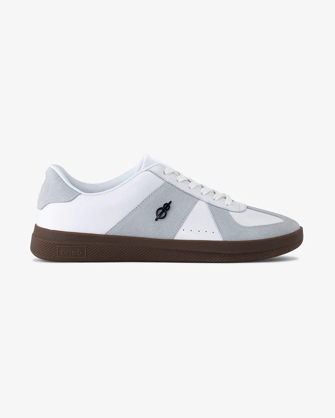 Shozy Premium White & Grey Casual Sneakers for Men | Premium Leather & Suede-Look Lace-Up Lightweight Walking Shoes | Soft Cushioned Comfort | Anti-Slip Gum Rubber Sole