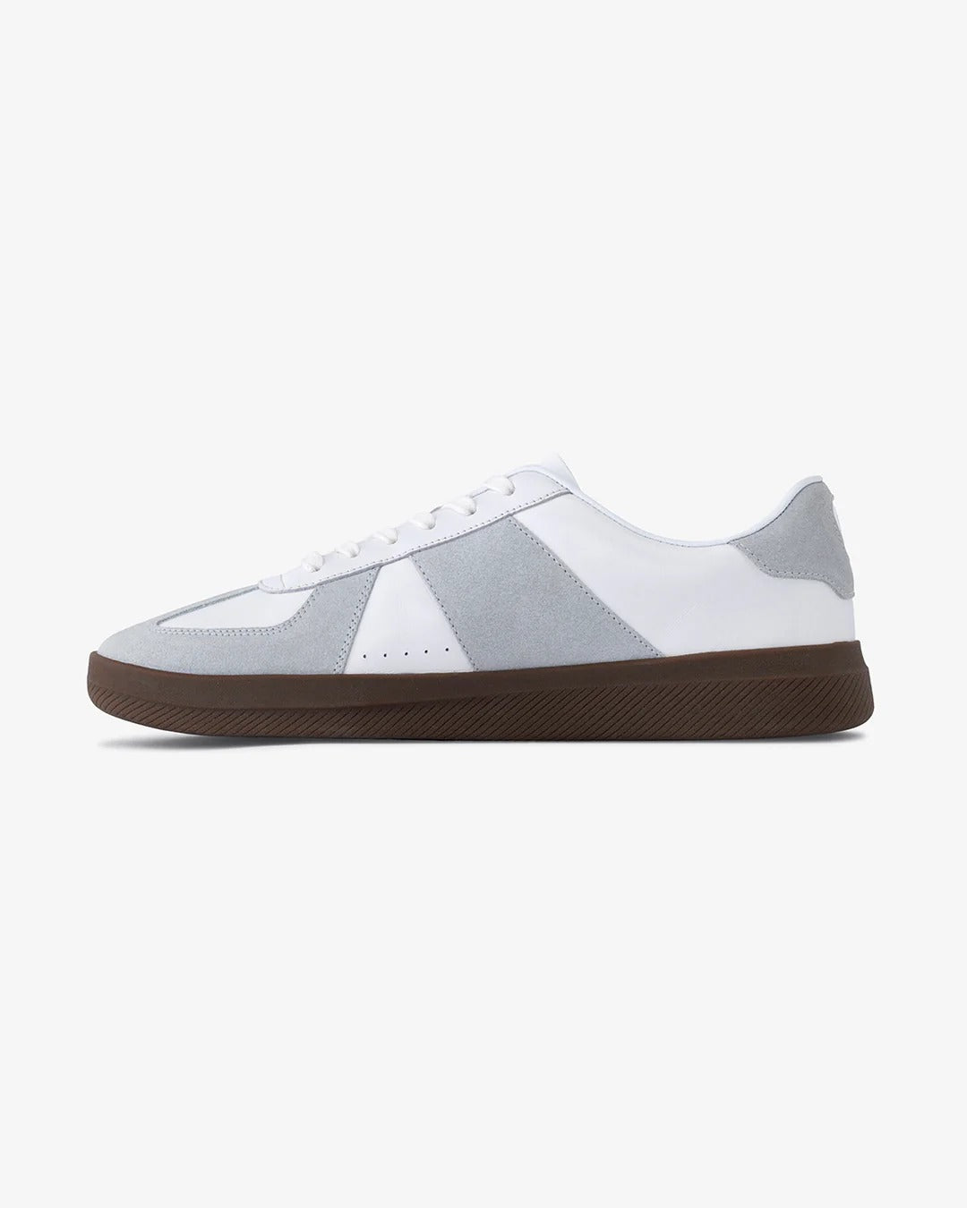 Shozy Premium White & Grey Casual Sneakers for Men | Premium Leather & Suede-Look Lace-Up Lightweight Walking Shoes | Soft Cushioned Comfort | Anti-Slip Gum Rubber Sole