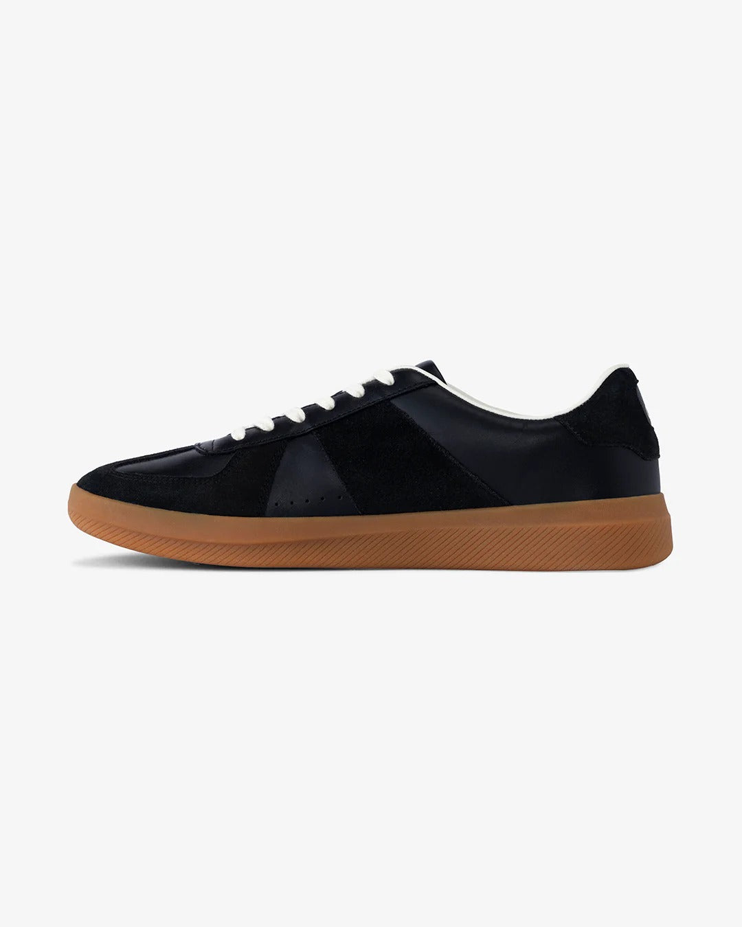 Shozy Premium Black Casual Sneakers for Men | Premium Leather & Suede-Look Lace-Up Lightweight Walking Shoes | Soft Cushioned Comfort | Anti-Slip Gum Rubber Sole