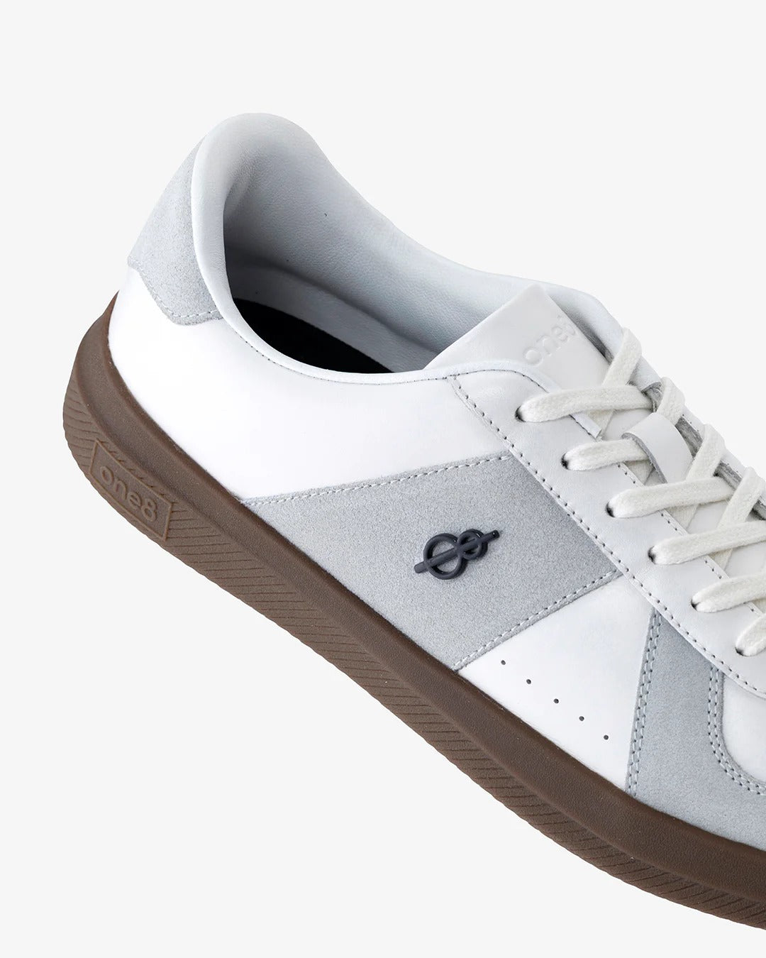 Shozy Premium White & Grey Casual Sneakers for Men | Premium Leather & Suede-Look Lace-Up Lightweight Walking Shoes | Soft Cushioned Comfort | Anti-Slip Gum Rubber Sole