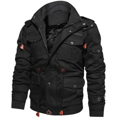 Premium Black Multi-Pocket Winter Jacket