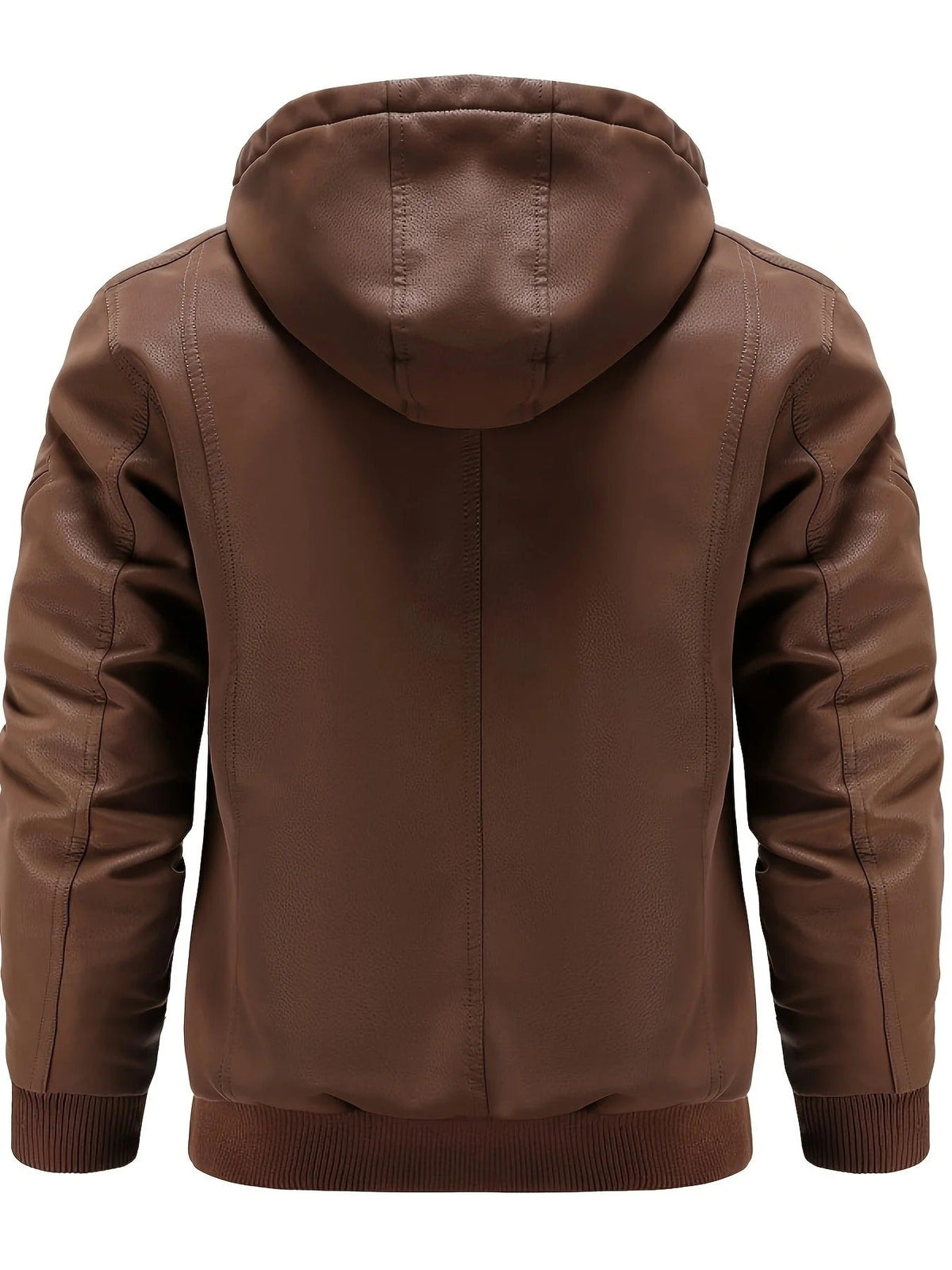 Premium Brown Hooded Leather-Style Jacket
