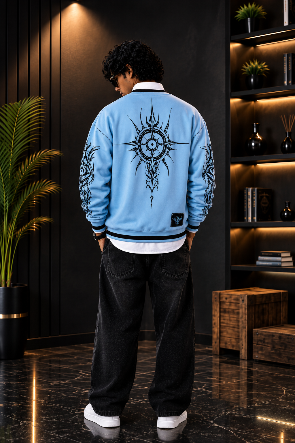 💙 Sky Blue Graphic Print Premium Sweatshirt