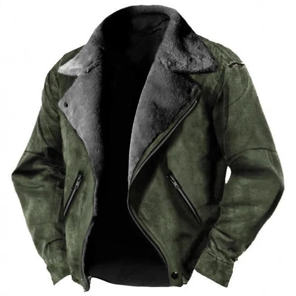 Premium Brown Shearling-Lined Leather-Style Jacket