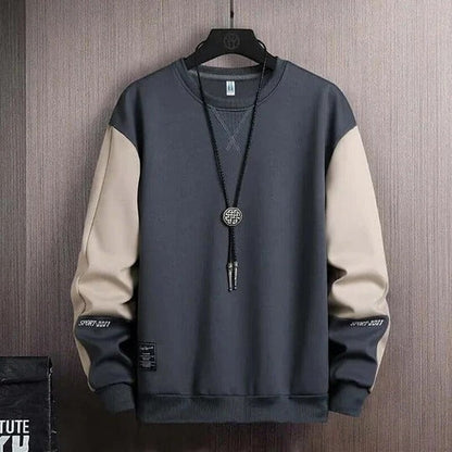 Premium Beige & Navy Casual Sweatshirt