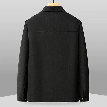 Premium Black Utility Overshirt Jacket
