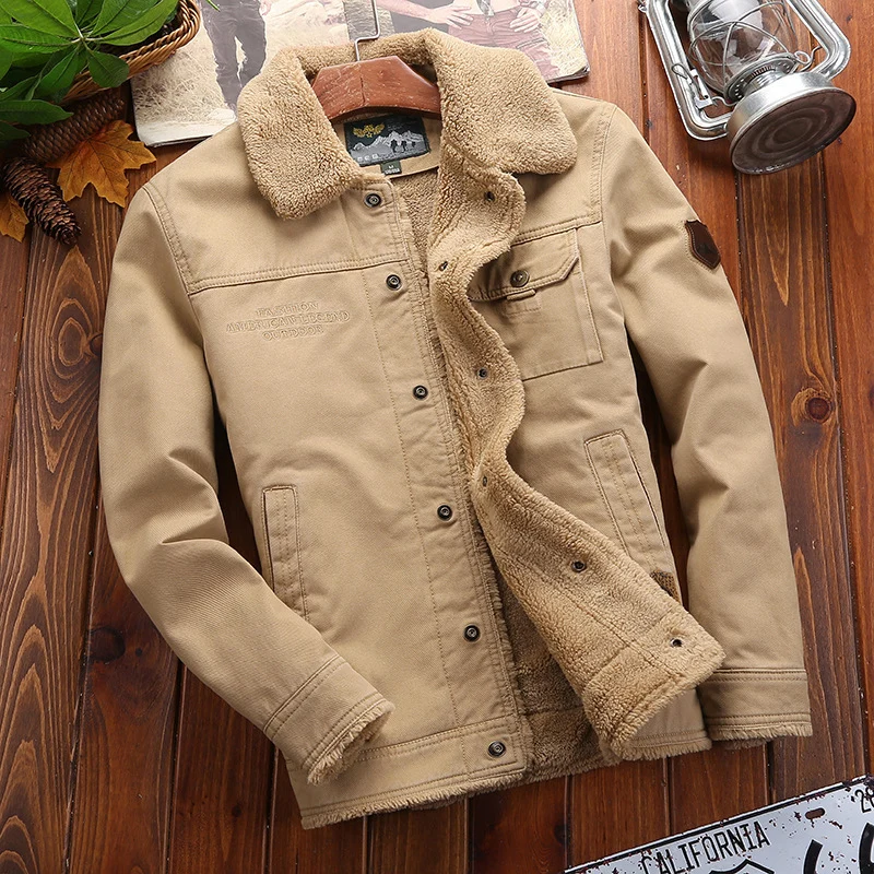 Premium Black Sherpa-Lined Utility Jacket