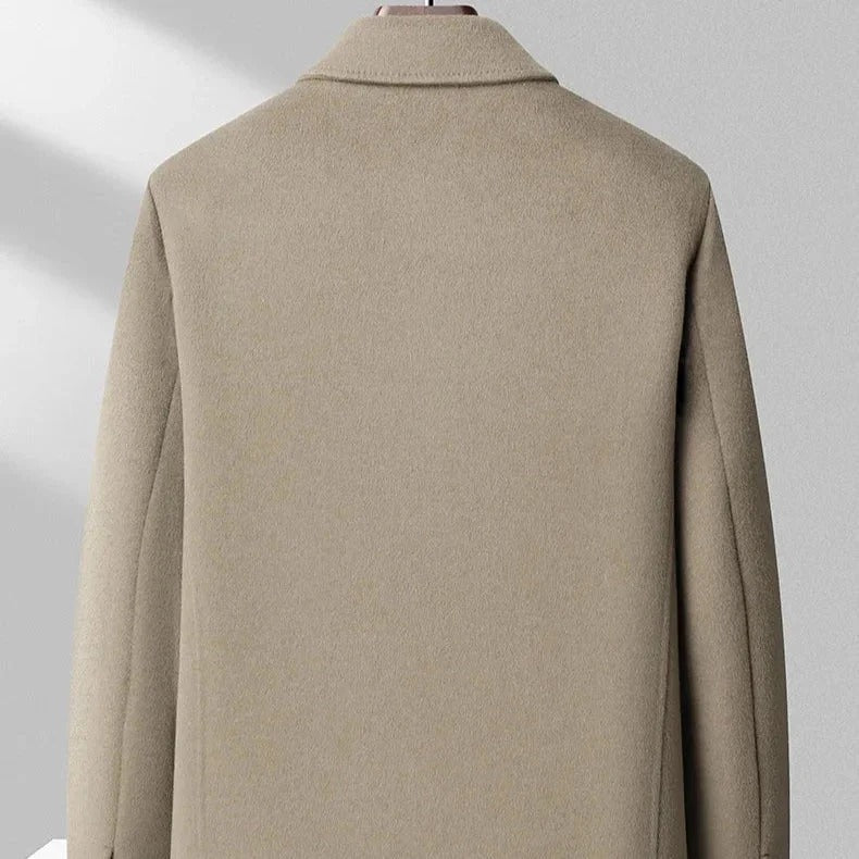 Premium Beige Wool-Style Button Jacket