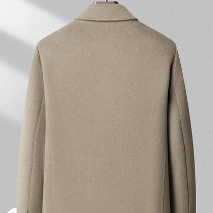 Premium Beige Wool-Style Button Jacket
