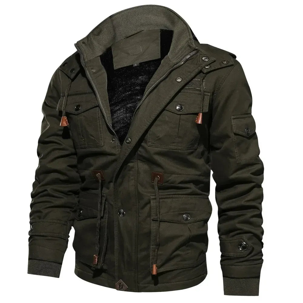 Premium Black Multi-Pocket Winter Jacket