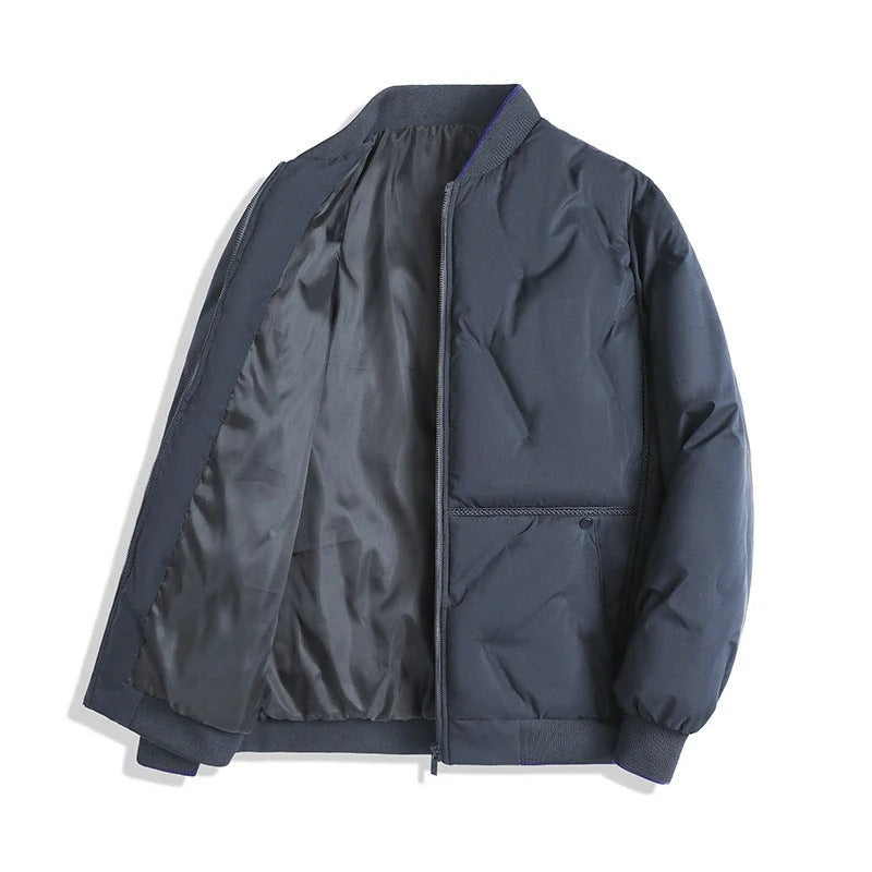 Premium Beige Quilted Bomber Jacket for Men
