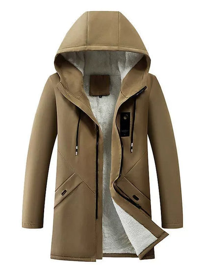 Premium Navy Blue Hooded Long Jacket