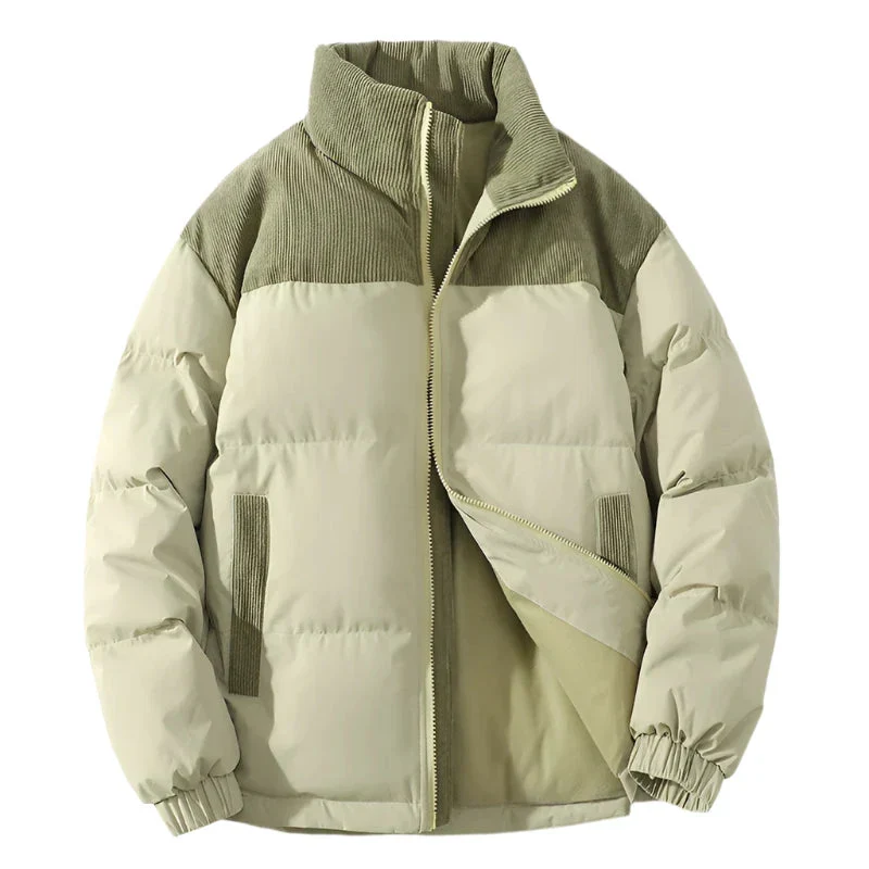 Premium Beige & Brown Puffer Jacket