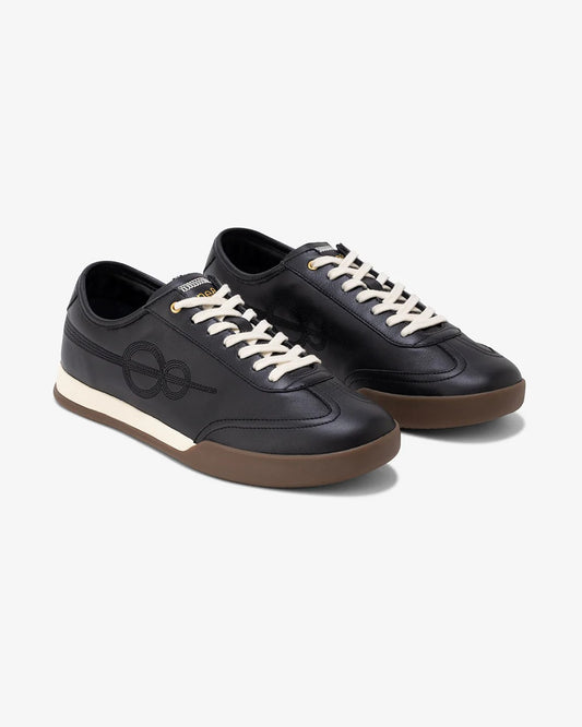 Shozy Premium Black Casual Sneakers for Men | Premium Leather-Look Lace-Up Lightweight Walking Shoes | Stylish Gum Rubber Sole.